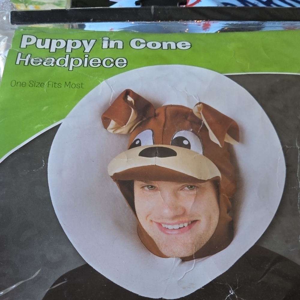 Puppy in Cone Headpiece Costume